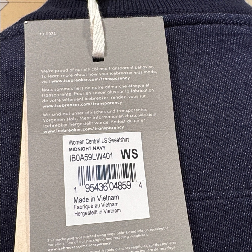 Icebreaker Women's Central Crew Neck Sweatshirt Cotton Merino Wool Small NWT - Picture 7 of 12